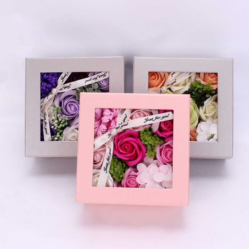 Geschenkbox Seifenblumen in verschiedenen Farben, inkl. Geschenkverpackung