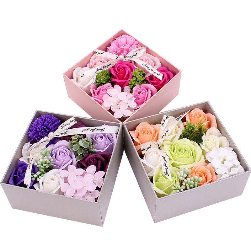 Geschenkbox Seifenblumen in verschiedenen Farben, inkl. Geschenkverpackung