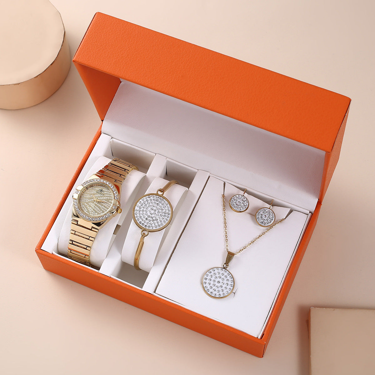 Edles Geschenkset - Uhr, Armband, Kette, Ohrringe