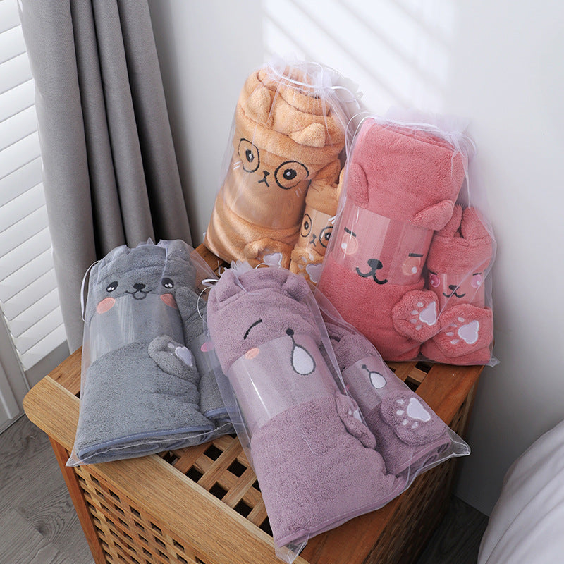 Kuscheliges Eltern-Kind Badetuch Set