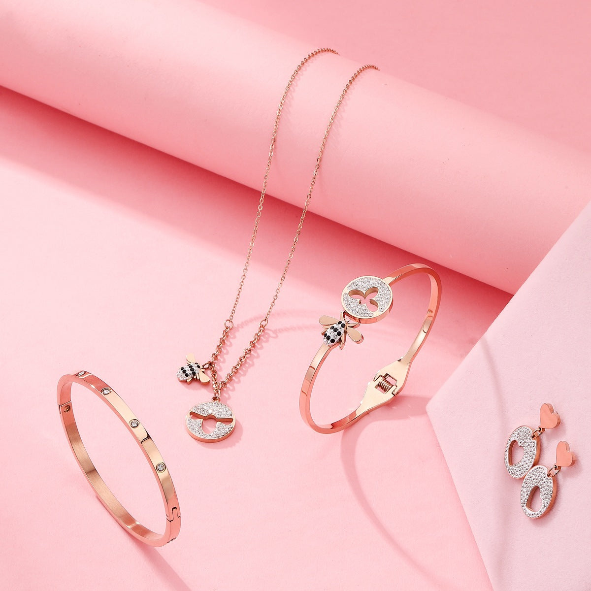 Edles Geschenkset - Armband, Halskette, Ohrringe