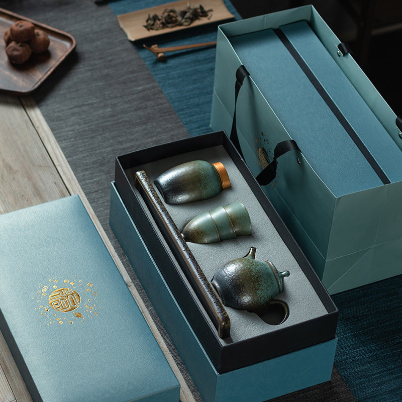 Exklusives Kung-Fu Keramik Geschenk Teeset