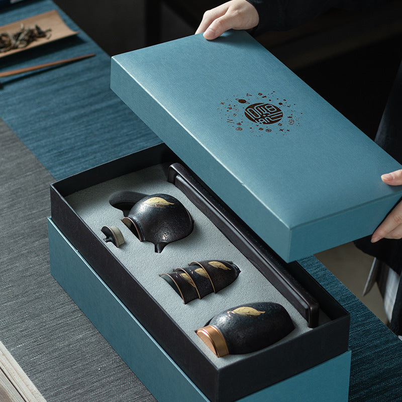 Exklusives Kung-Fu Keramik Geschenk Teeset